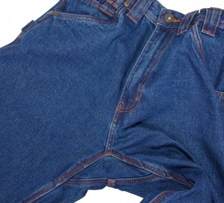 Spodnie robocze jeans do pasa bhp gruby niezniszczalny denim bawełna-FIRI : Rozmiar - W32-L32