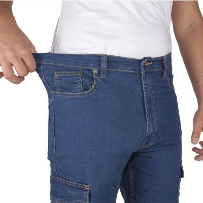 Spodnie robocze elastyczne jeans-duże rozmiary-kolor niebieski-od FIRI : Nazwa własna koloru - Niebieski, Rozmiar - 48