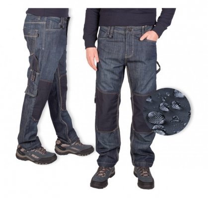 Spodnie robocze jeans męskie z wzmocnieniami -100% bawełna-FIRI : Rozmiar - W30-L32