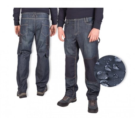 Spodnie robocze jeans męskie z wzmocnieniami -100% bawełna-FIRI : Rozmiar - W42-L32