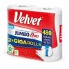 RĘCZNIK PAPIEROWY DWUWARSTWOWY CELULOZOWY VELVET JUMBO DUO BIAŁY 240 LISTKÓW 2 SZT.