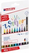 PISAKI Z KOŃCÓWKĄ PĘDZELKOWĄ EDDING 1340 MIX KOLORÓW BROKATOWYCH 1-6 MM 10SZT