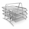 SZUFLADA NA DOKUMENTY 297X275X350MM D.RECT 3 SZUFLADY SREBRNA METALOWA SIATKA