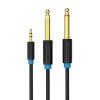 Kabel audio 3,5mm TRS do 2x 6,35mm Vention BACBF 1m czarny