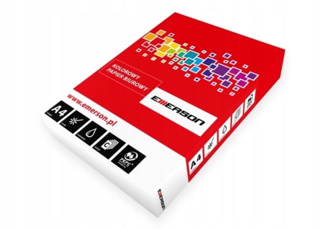 Papier kolorowy A4 EMERSON czerwony 80g 500 ark