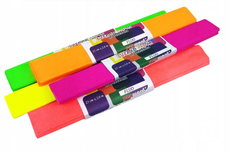 BIBUŁA PAPIEROWA MARSZCZONA - FLUO 5 rolek 25x200