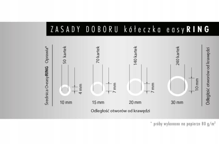 KÓŁKA EASYRING DO OPRAWY DOKUMENTÓW 10mm - CZARNE