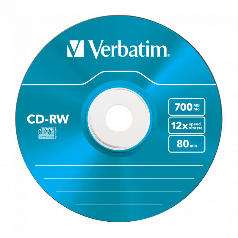 PŁYTA CD-RW 700MB 12X VERBATIM DATALIFE PLUS 43167 SLIM 5 SZT.