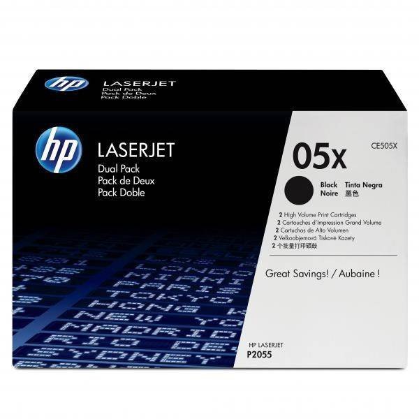 HP ORYGINALNY TONER CE505XD, BLACK, 13000 (2X6500)S, HP 05X, HIGH CAPACITY, HP LASERJET P2055, DUAL PACK, 2SZT, O