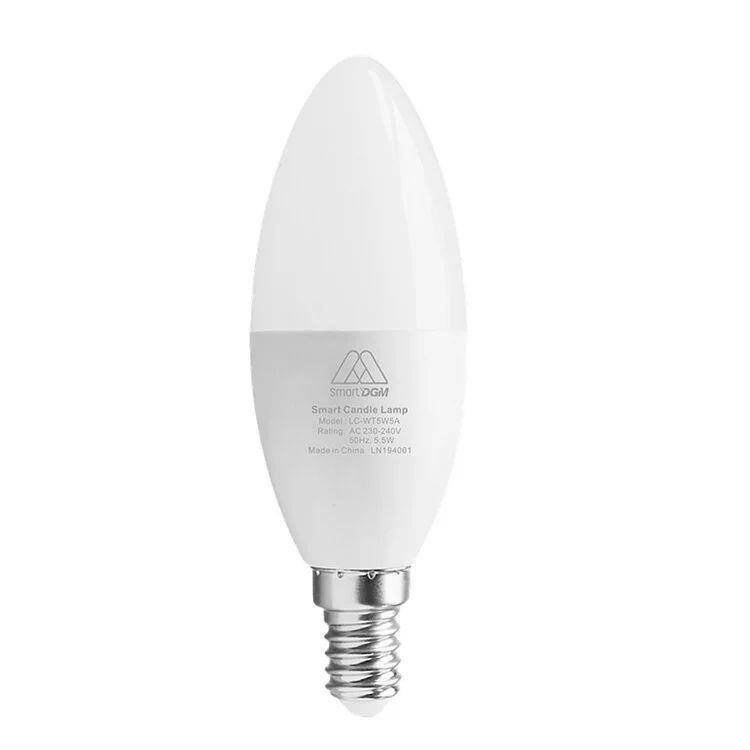 ŻARÓWKA LED 5,5W BIAŁA DGM SMART CANDLE BULB LC-WT5W5A GWINT E14 2700 - 6500 K 470 LM WIFI 2.4