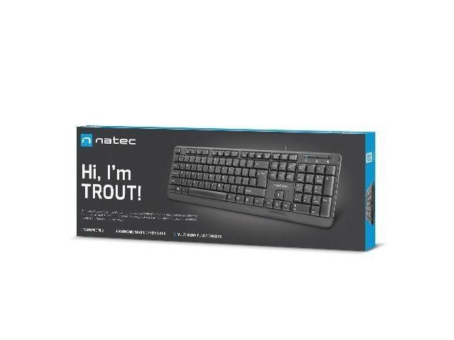 NATEC KLAWIATURA TROUT SLIM CZARNA USB
