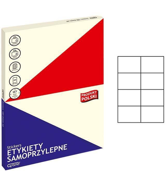 ETYKIETY SAMOPRZYLEPNE 105X74MM GRAND 150-1056 BIAŁE 100ARK*8SZT