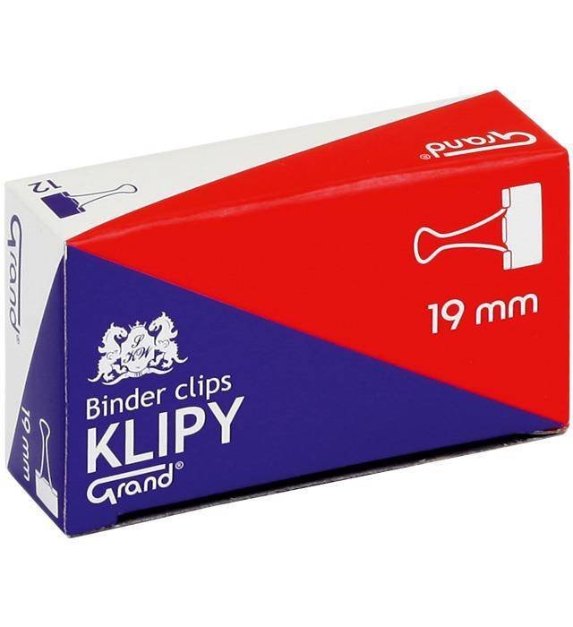 KLIPY 19MM GRAND 110-1092 CZARNE 12SZT