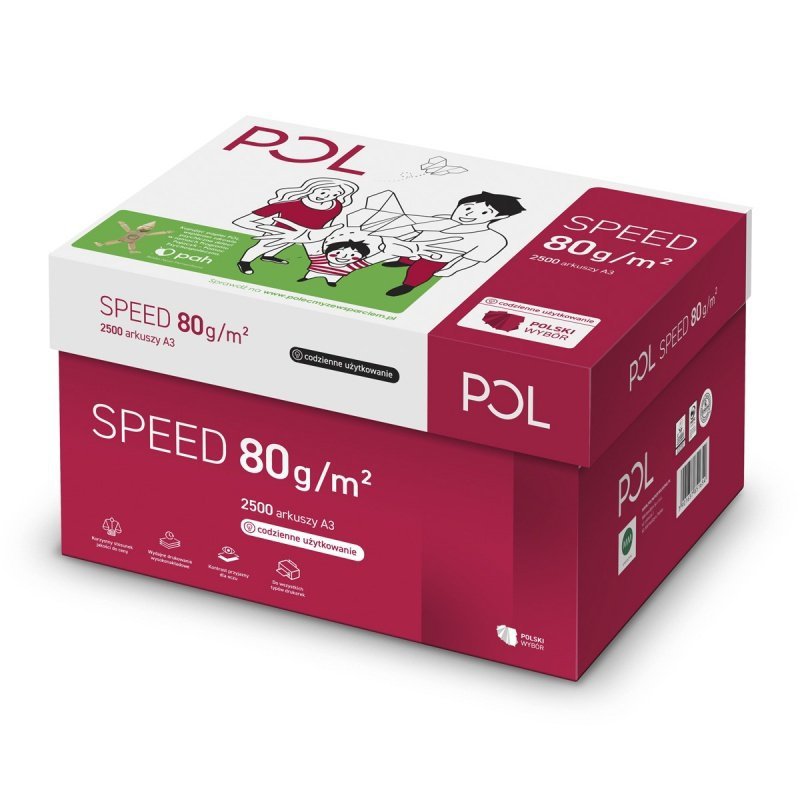 PAPIER KSERO A3 80G POLSPEED POLSP080X269 BIAŁY 153 CIE KLASA C 500 ARK