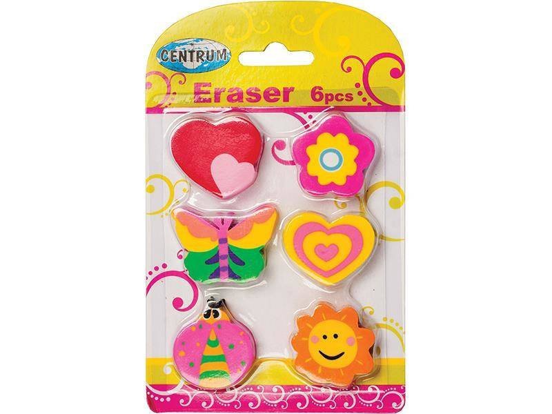 GUMKA DO ŚCIERANIA POLIMEROWA CENTRUM FLOWER & HEART 86618 6SZT