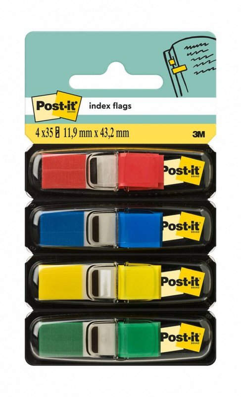 ZAKŁADKI INDEKSUJĄCE FOLIOWE 11,9X43,1MM 3M POST-IT® 683-4 MIX*4 4*35SZT