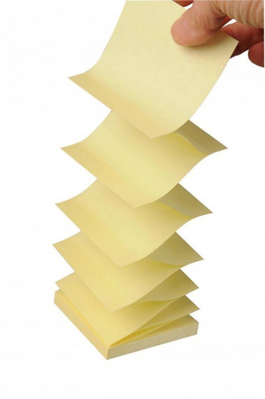 KARTECZKI SAMOPRZYLEPNE 76X76MM 3M POST-IT® Z-NOTES R330-1B ŻÓŁTE 6X100 KART
