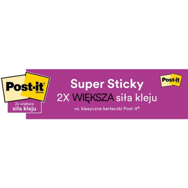 KARTECZKI SAMOPRZYLEPNE CARNIVAL, 76X127MM 3M POST-IT® SUPER STICKY 6X90 KART
