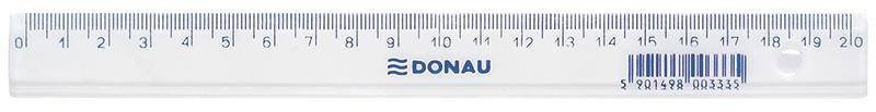 LINIJKA PLASTIKOWA 20CM DONAU PRZEZROCZYSTA Z ZAWIESZKĄ