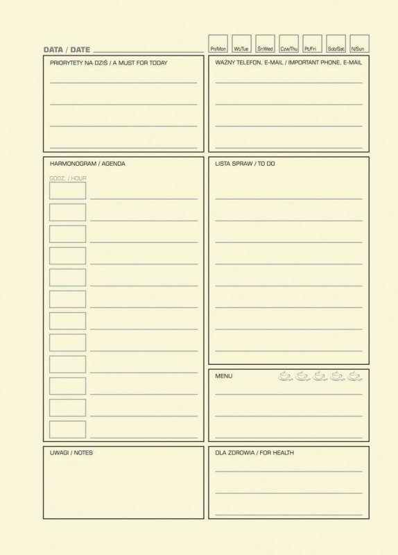 NOTES Z ORGANIZEREM 165X230MM DONAU LIFE ZIELONY 80 KART