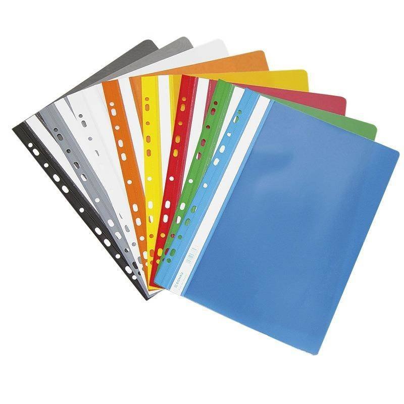 SKOROSZYT Z PERFORACJĄ A4 DONAU TWARDY CZERWONY PVC 150/160MIKR