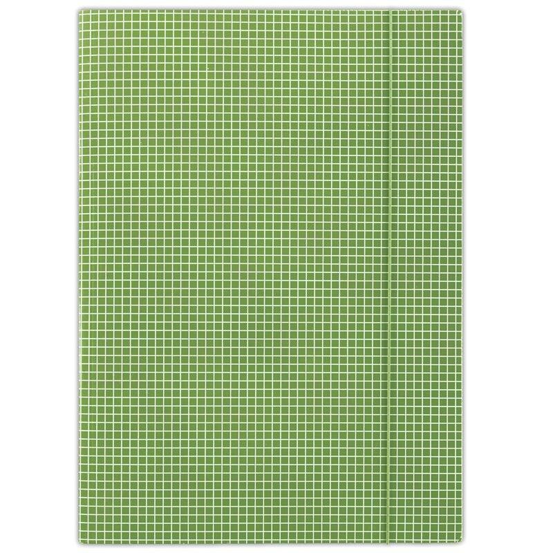 TECZKA Z GUMKĄ A4 DONAU ZIELONA W KRATĘ KARTON 400 G/M²