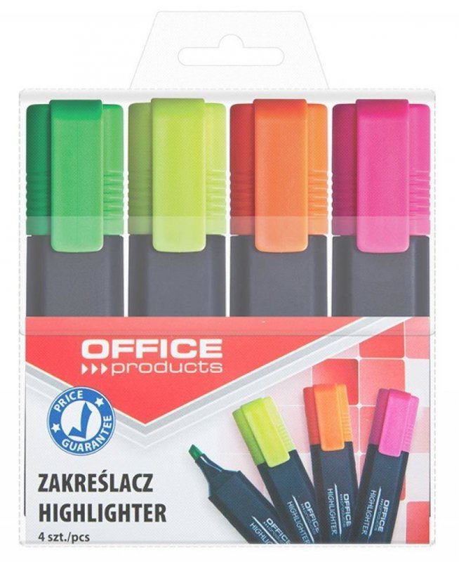 ZAKREŚLACZE OFFICE PRODUCTS MIX KOLORÓW 1-5MM 4SZT