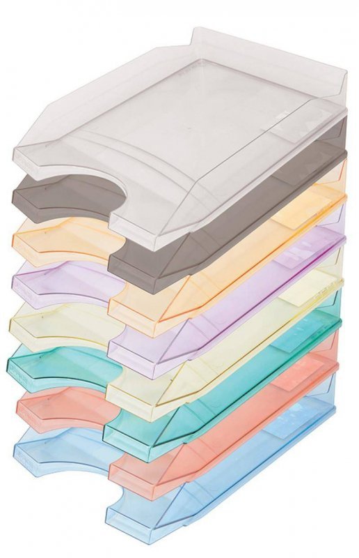 SZUFLADA A4 OFFICE PRODUCTS TRANSPARENTNA CZERWONA POLISTYREN/PP
