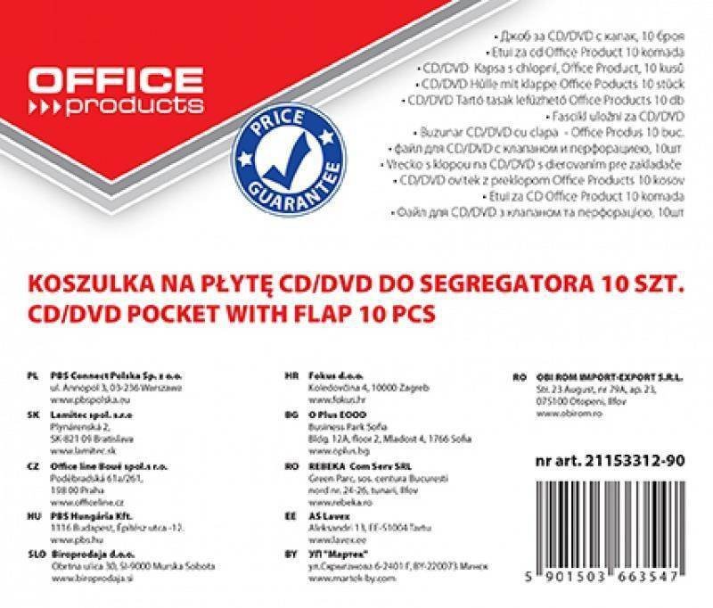 KOSZULKI KRYSTALICZNE CD OFFICE PRODUCTS 10SZT