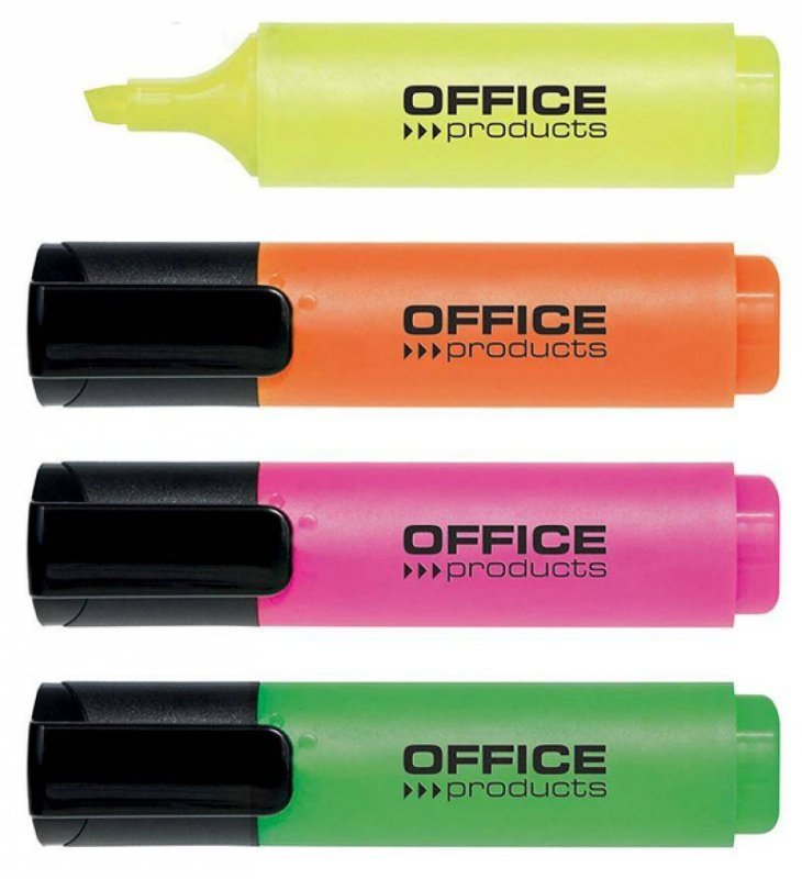 ZAKREŚLACZE OFFICE PRODUCTS MIX KOLORÓW 2-5MM 4SZT