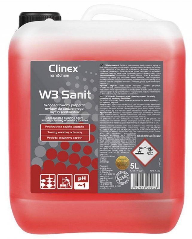PREPARAT DO MYCIA SANITARIATÓW I ŁAZIENEK CLINEX W3 SANTI 5L