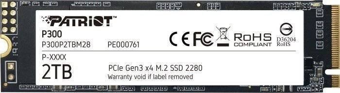 PATRIOT DYSK SSD P300 2TB M.2 PCIE GEN 3 X4 2100/1650