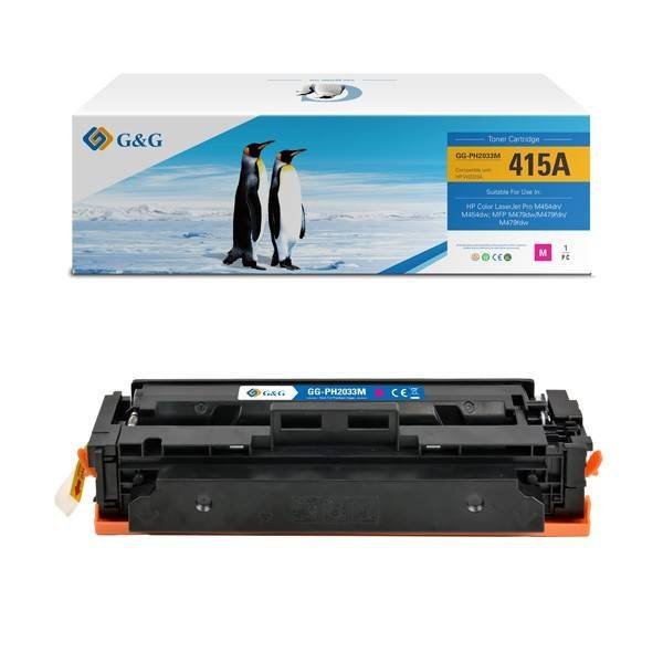 G&G KOMPATYBILNY TONER Z W2033A, MAGENTA, 2100S, NT-PH2033M, HP 415A, DLA HP COLOR LASERJET PRO M454DN/M454DW, MFP M479DW/M479F,