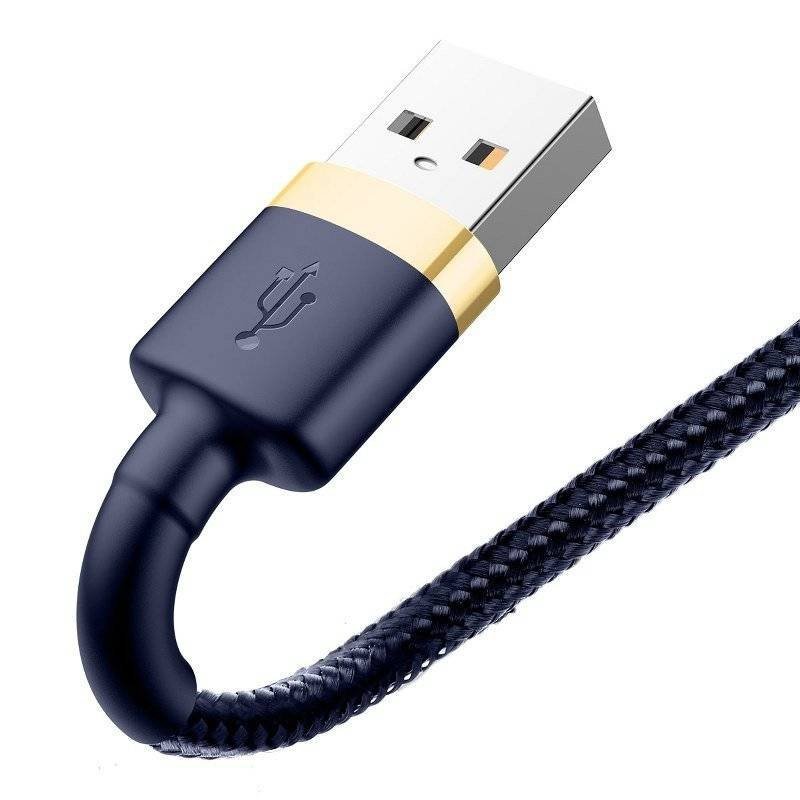 KABEL USB LIGHTNING BASEUS CAFULE 1.5A 2M (ZŁOTO-GRANATOWY)