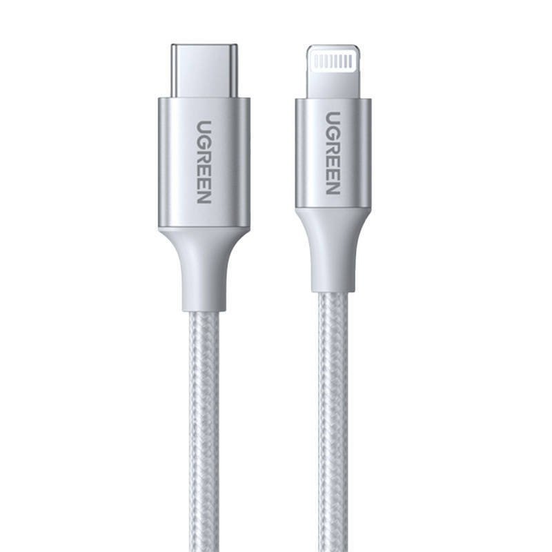 KABEL LIGHTNING DO USB-C 2.0 UGREEN PD 3A US304, 1M (SREBRNY)