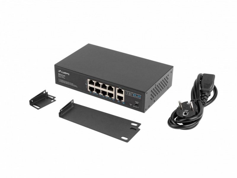 LANBERG SWICH 8X100MB POE+/2X 1GB RACK RSFE-8P-2GE-120