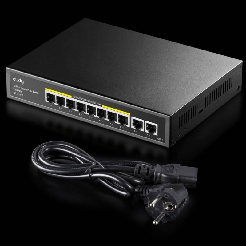 CUDY PRZEŁĄCZNIK GS1010PE 8XGE POE+ 120W 2XGB UPLINK