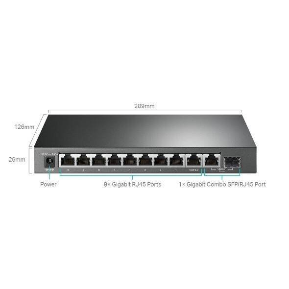 TP-LINK SWITCH SG1210MPE SMART 8GE POE+ 1GE 1SFP