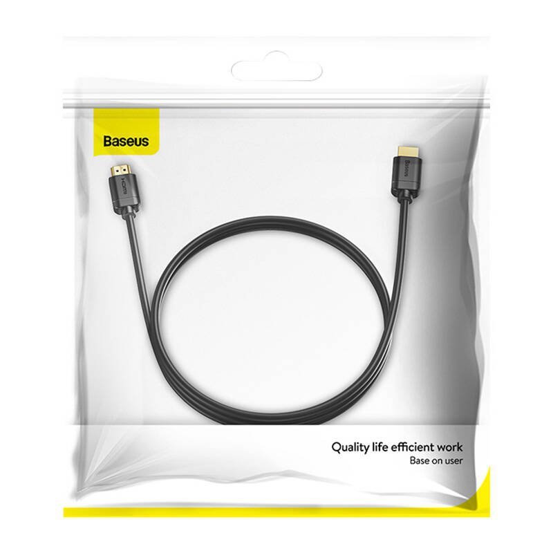 Kabel HDMI 2.0 Baseus, 4K 60Hz, 3D, HDR, 18Gbps, 2m (czarny)