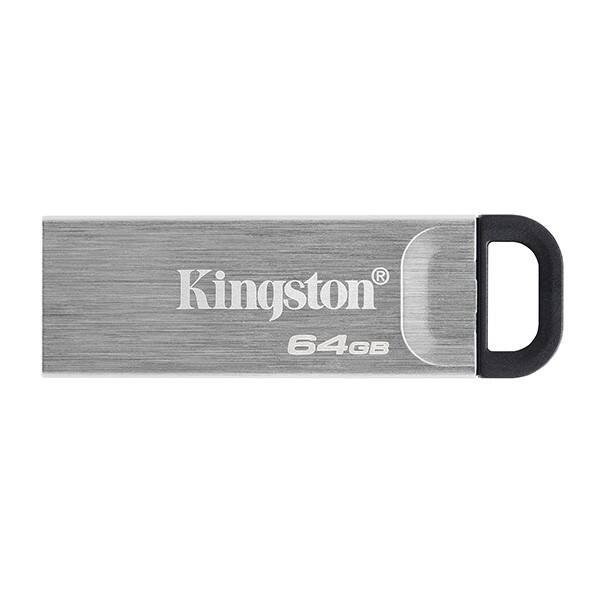 KINGSTON USB FLASH DISK, USB 3.0, 64GB, DATATRAVELER(R) KYSON, SREBRNY, DTKN/64GB, USB A, Z OCZKIEM NA BRELOK