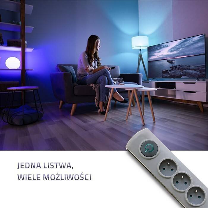 QOLTEC LISTWA ANTYPRZEPIĘCIOWA | 6 GNIAZD | 5M