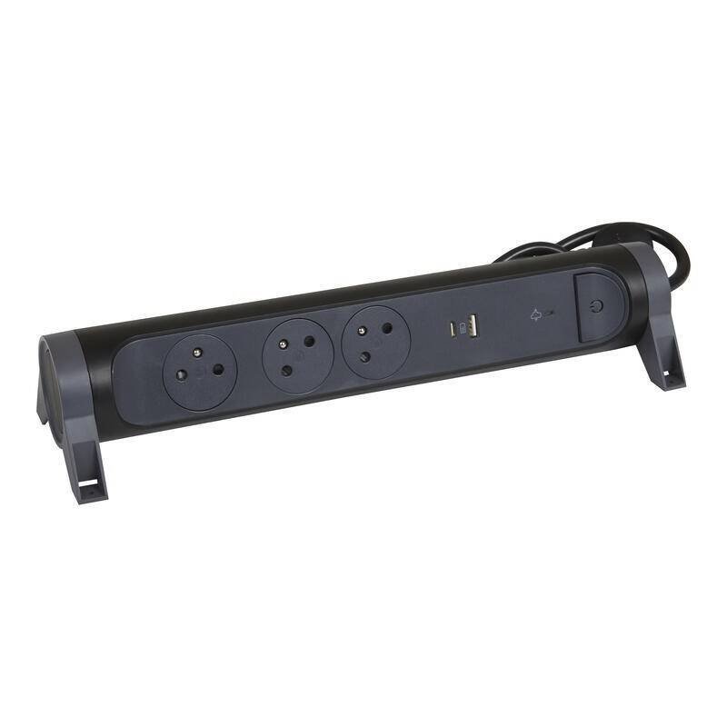LEGRAND PRZEDŁUŻACZ 3X2PZ + USB A/C 1,5M CZARNY