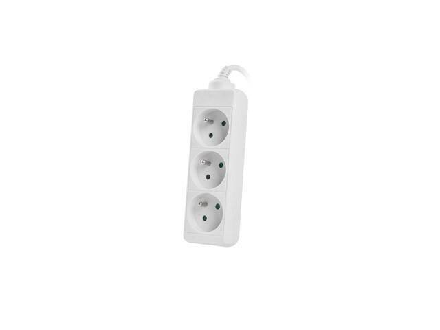 LANBERG LISTWA ZASILAJĄCA 1.5M, BIAŁA, 3 GNIAZDA, KABEL WYKONANY Z PEŁNEJ MIEDZI