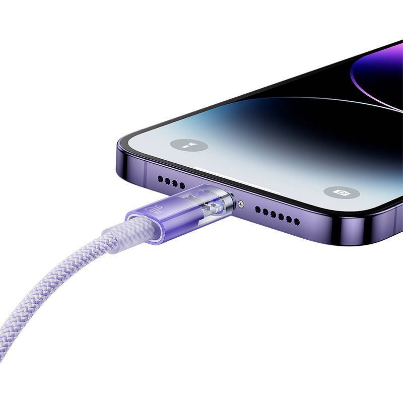 KABEL SZYBKO ŁADUJĄCY BASEUS USB-C DO LIGHTNING EXPLORER SERIES 1M, 20W (FIOLETOWY)