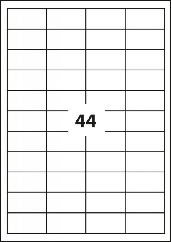 ETYKIETY SAMOPRZYLEPNE 48.5X25.4MM D.RECT BIAŁE 100ARK*44SZT