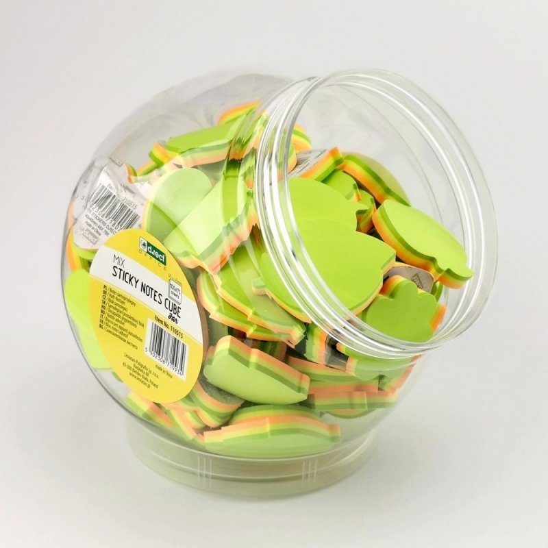 KARTECZKI SAMOPRZYLEPNE 45X45MM D.RECT MIX 75KART SŁÓJ 100SZT