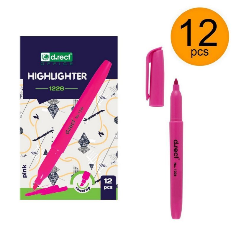 ZAKREŚLACZ D.RECT 1226 RÓŻOWY 1-5MM