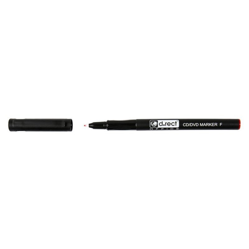 MARKER CD/DVD D.RECT CZERWONY 0.7MM