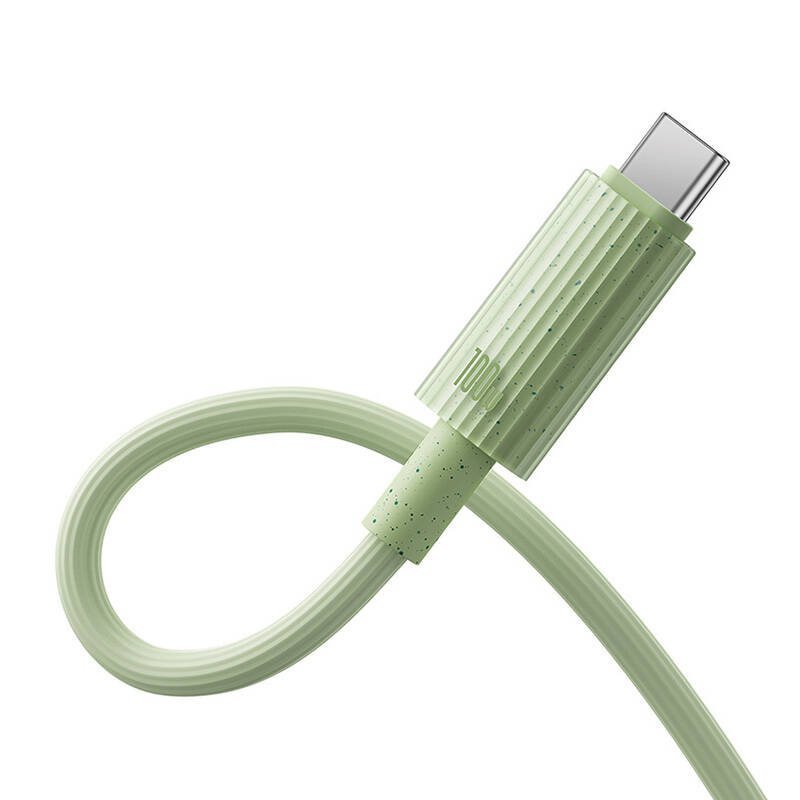 Kabel szybko ładujący Baseus USB-C do USB-C Habitat Series 100W, 1m (zielony)