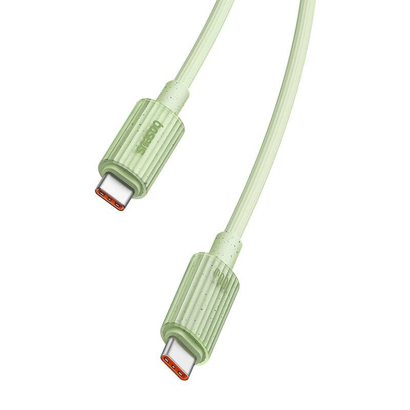 Kabel szybko ładujący Baseus USB-C do USB-C Habitat Series 100W, 1m (zielony)